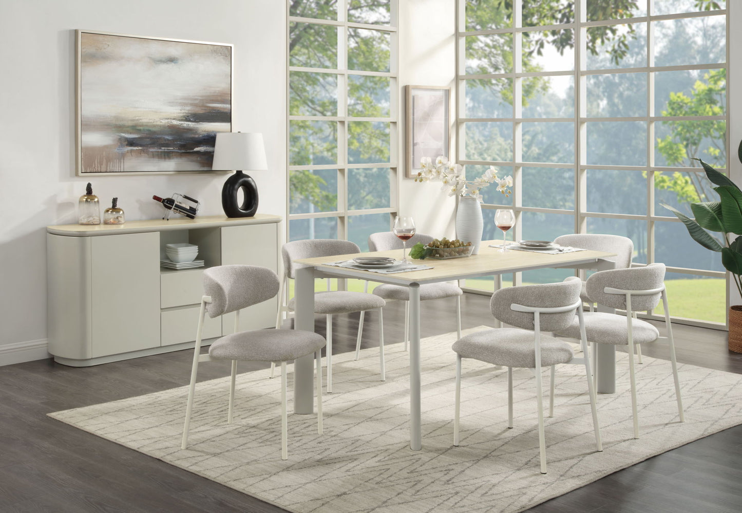 Ingram - Ceramic Top Dining Table - Light Gray Acme