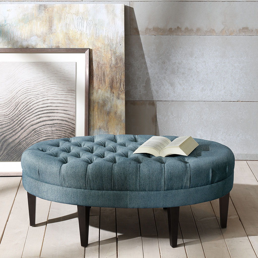 Martin - Surfboard Tufted Ottoman - Blue Madison Park