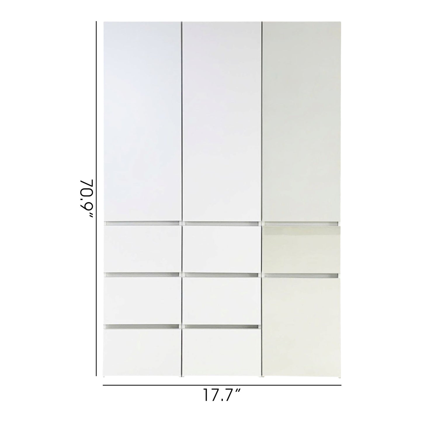 Elise - Modular Closet System With Mirror For Custom Storage Solutions - White Home Essentials