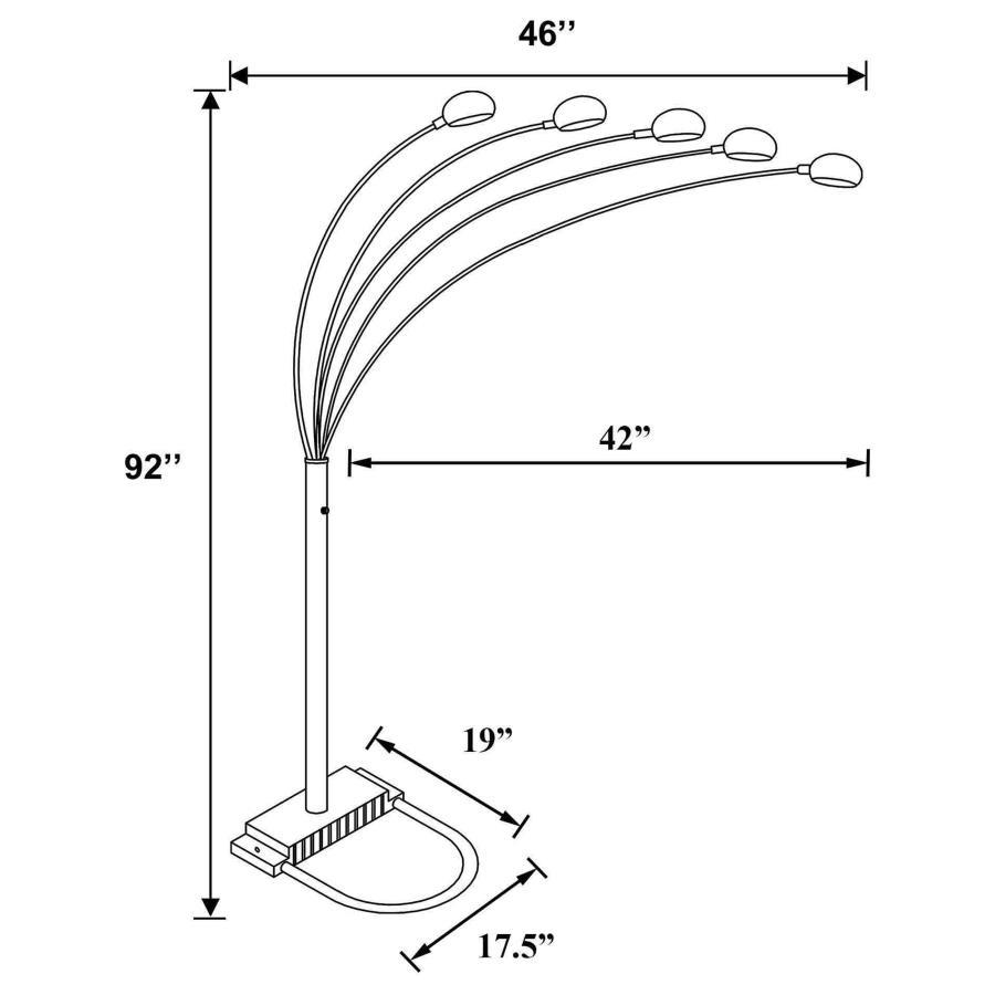 Kayd - Arc 5-light Dome Shade Metal Floor Lamp CoasterEssence