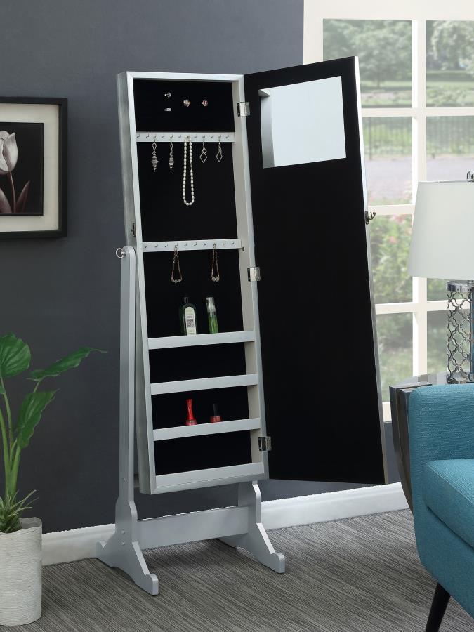 Elle - Cheval Mirror With Jewelry Storage - Silver CoasterEveryday