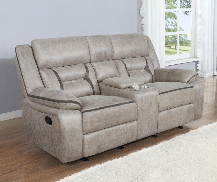 Greer - Upholstered Motion Reclining Loveseat CoasterEveryday