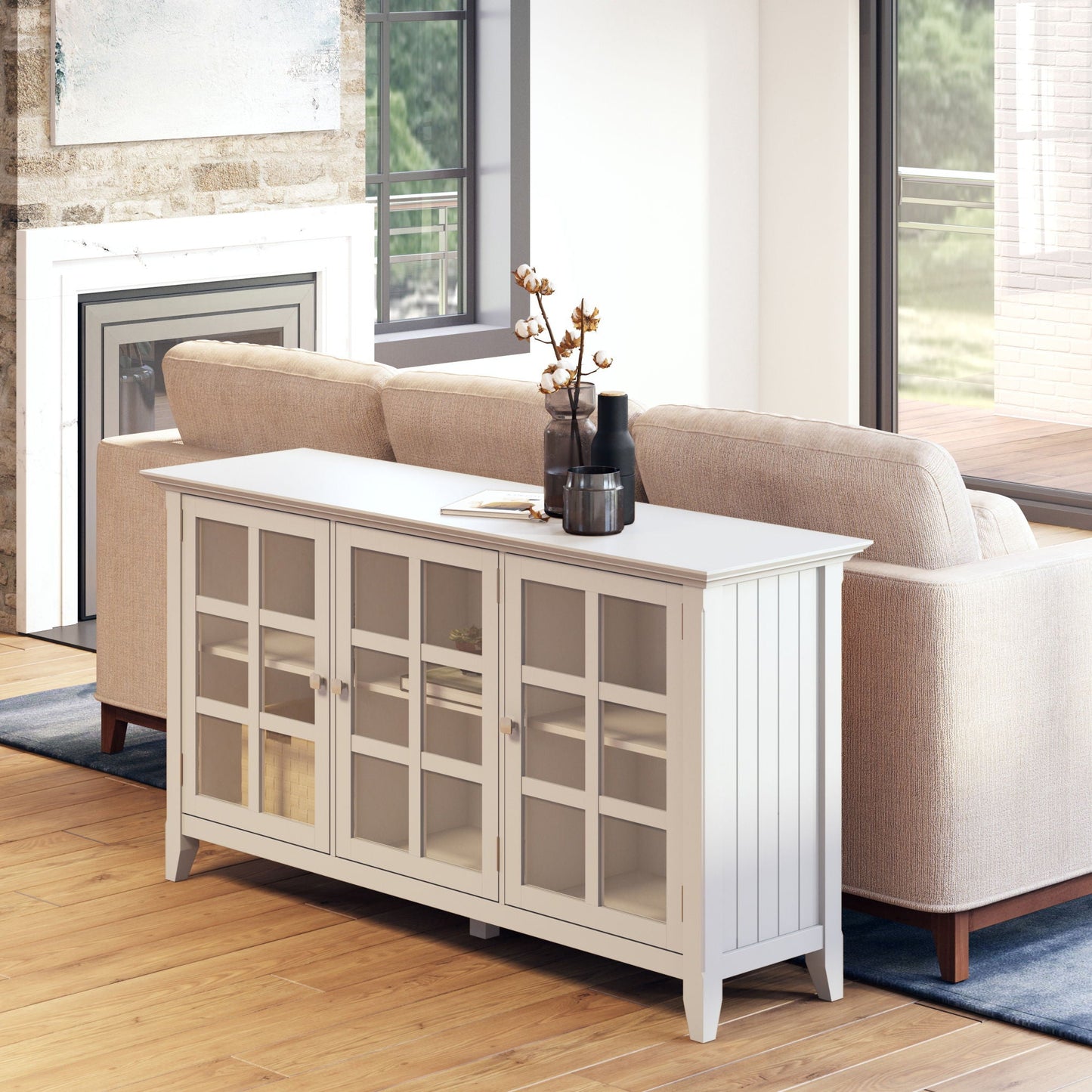 Acadian - Wide Storage Cabinet Handcrafted Simpli-Home