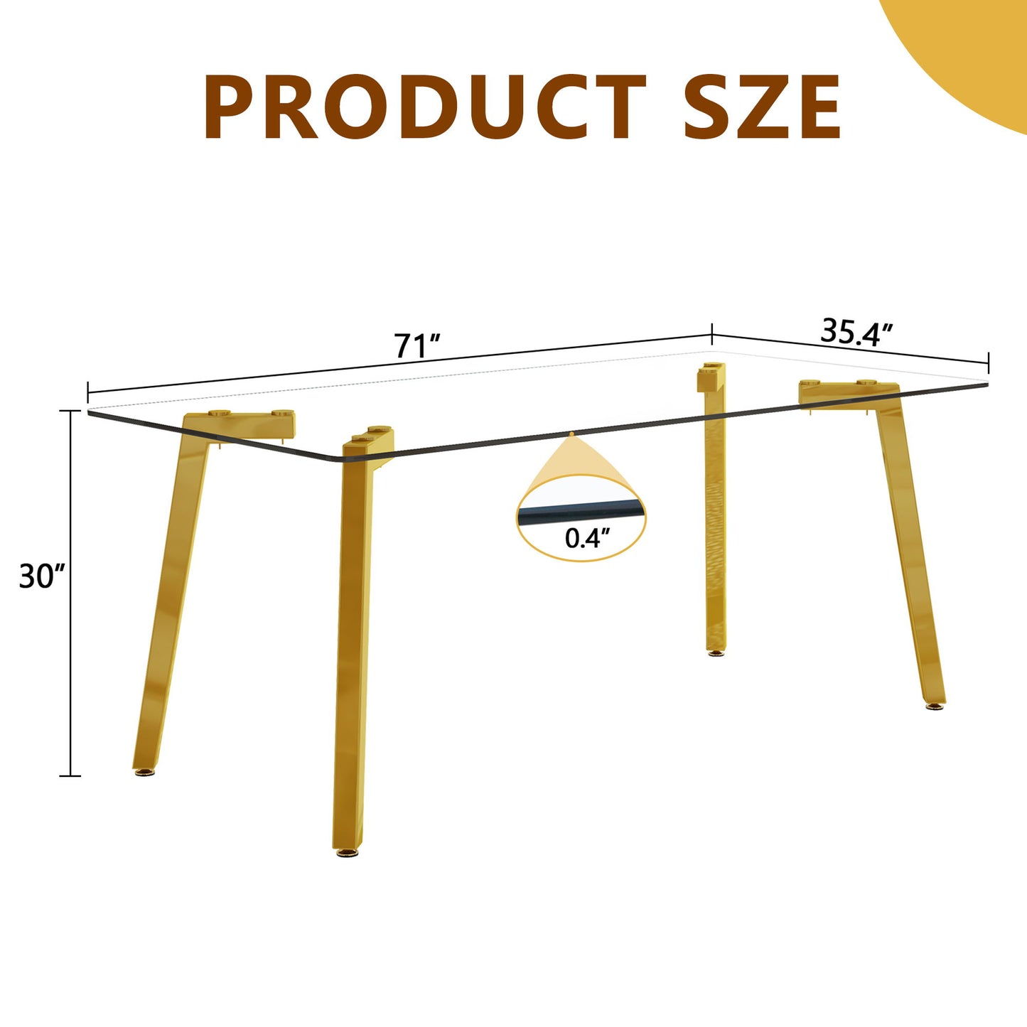 Minimalist Rectangular Dining Table With Transparent Glass Top And Metal Legs Home Essentials