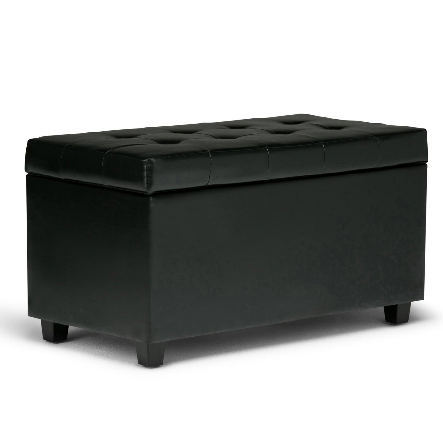 Cosmopolitan - Storage Ottoman - Midnight Black Simpli-Home