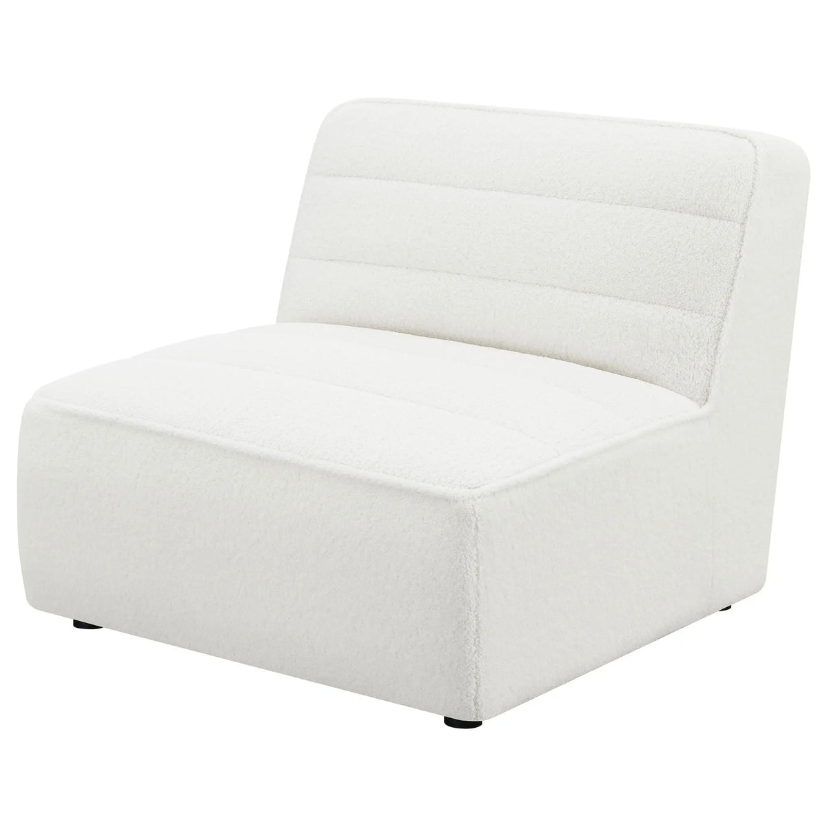 Bonnie - Upholstered Armless Chair With Channel Tufting - Ivory Furniture Max