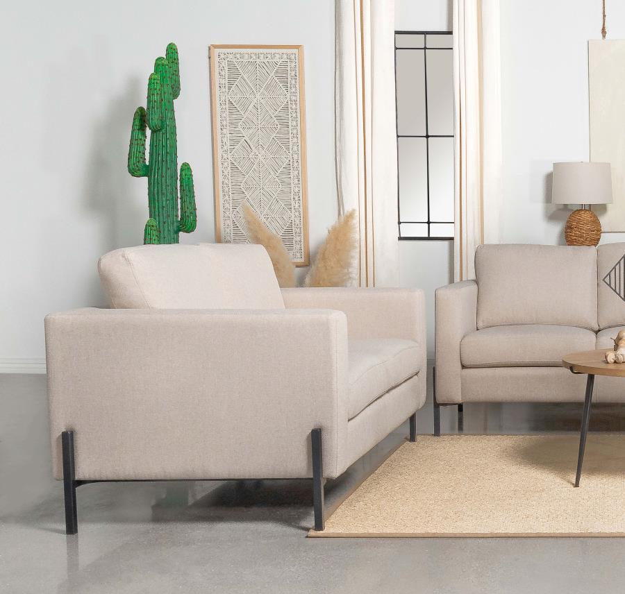 Tilly - Upholstered Track Arm Loveseat - Oatmeal Coaster Fine Furniture