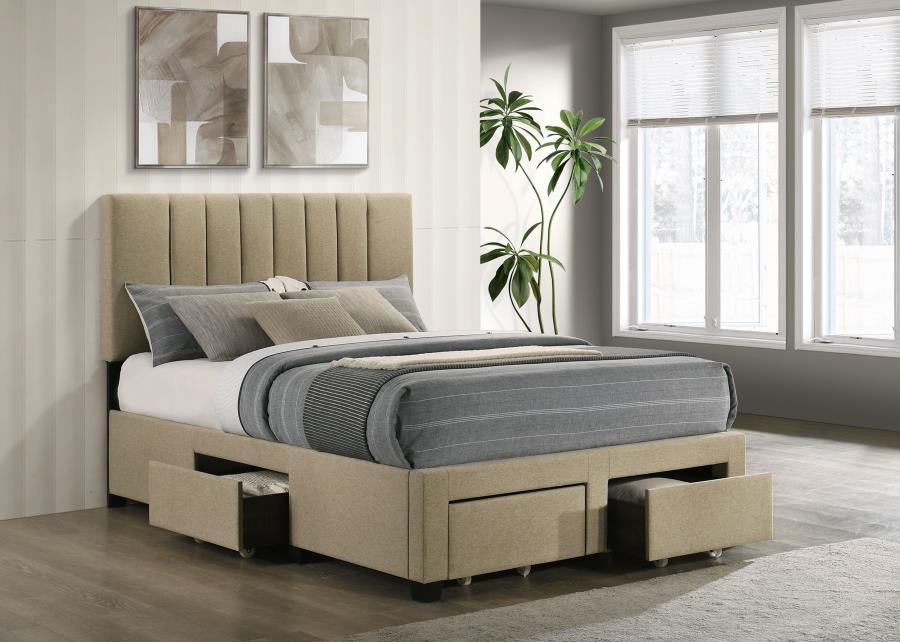 Wheatland - 4-Drawer Upholstered Storage Bed Coaster Fine Furniture