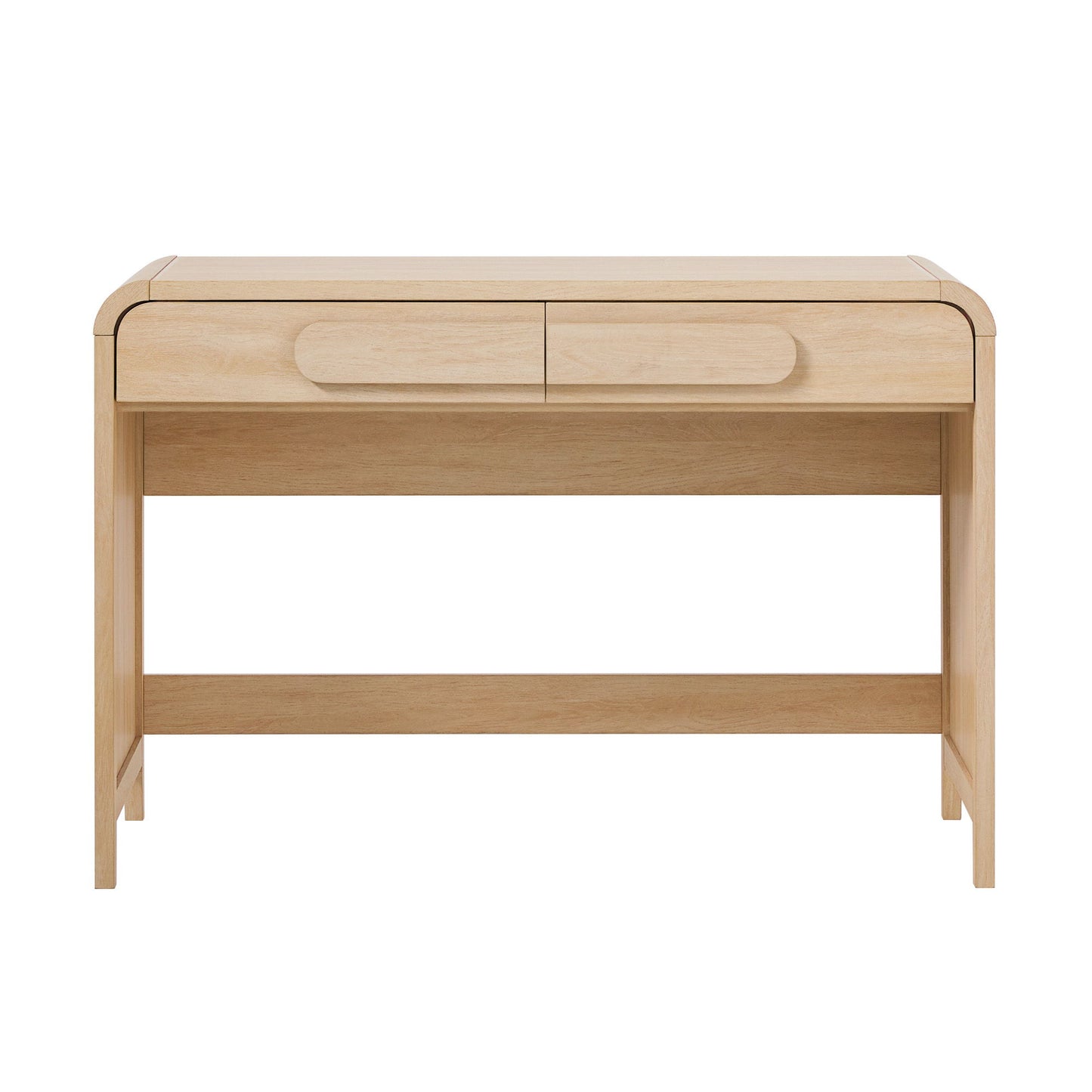 Modern Curved Waterfall Desk With Drawers - Oak Walker Edison