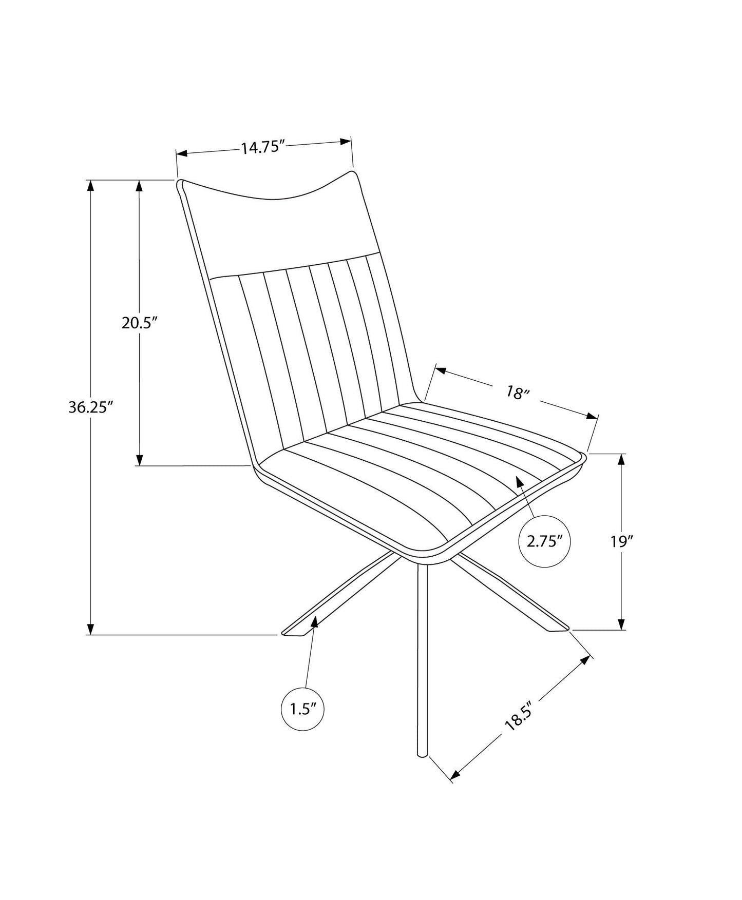 Dining Chair, Side, Upholstered For Dining Room, Modern 8th Street