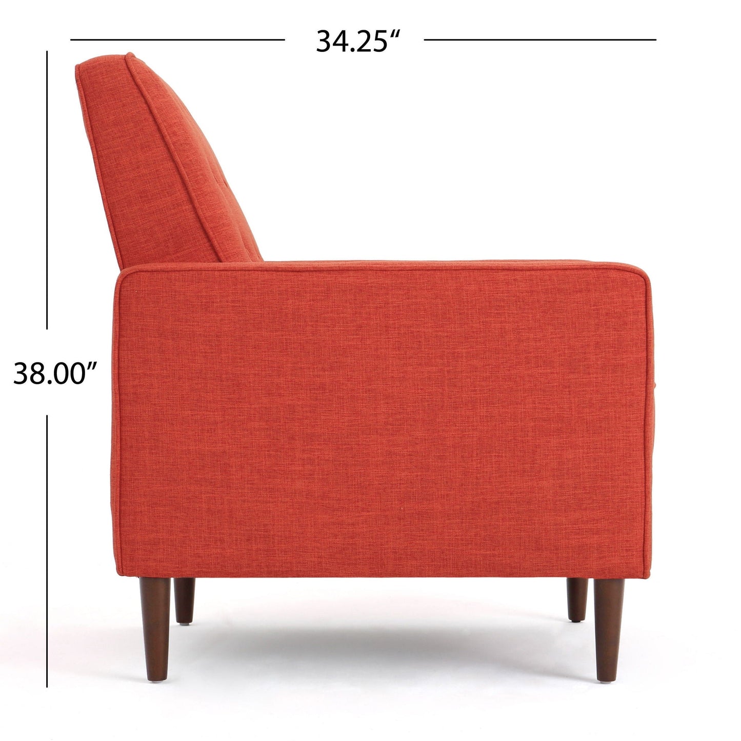 Mid-Century Modern Recliner With Button Tufted Waffle Stitch Noble House