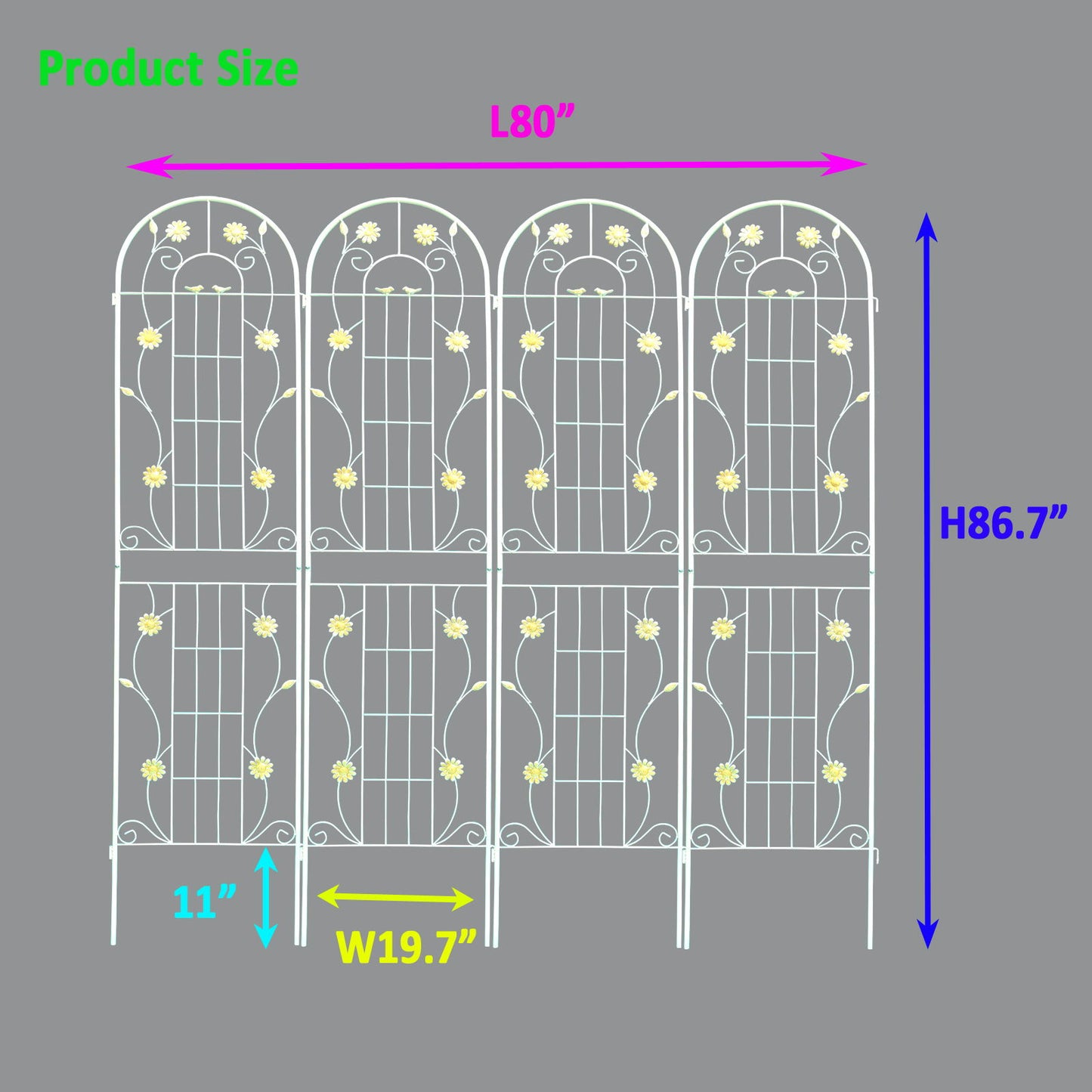 Metal Garden Trellis Rustproof Trellis For Climbing Plant Outdoor Flower Support Daily Nest