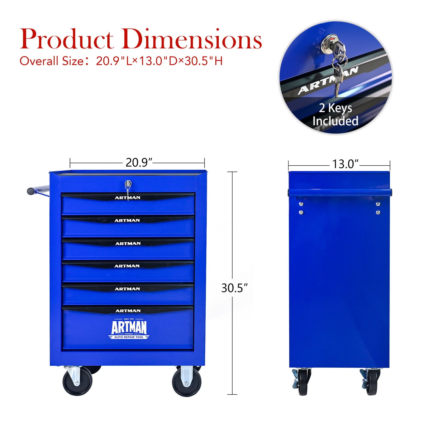 Rolling Metal Tool Chest With Drawers, Steel Storage Cabinet With Ball Bearing Slides Daily Nest