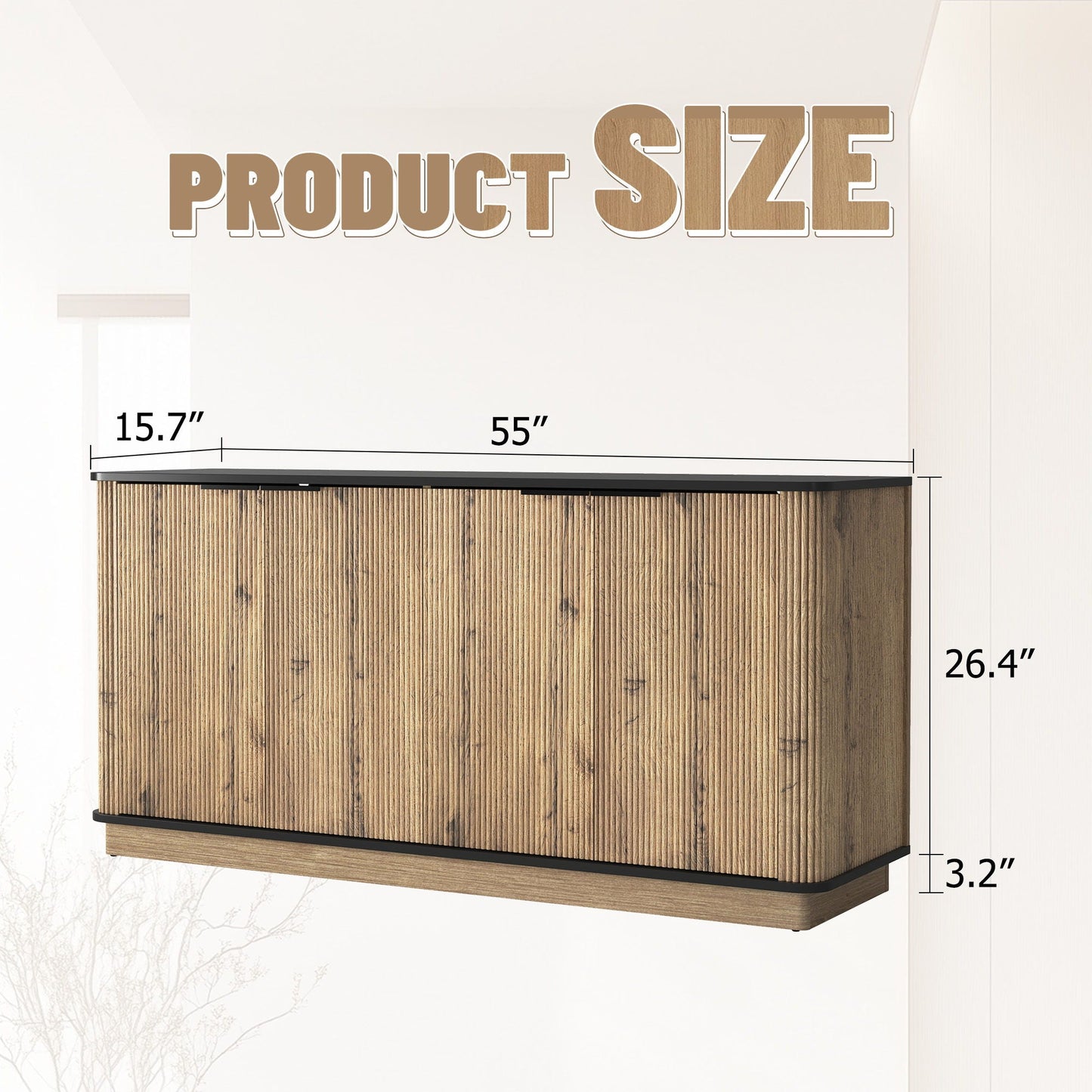 Multi Functional Sideboard, An Ideal Choice For TV And Tableware Storage In Modern Homes - Black Home Essentials