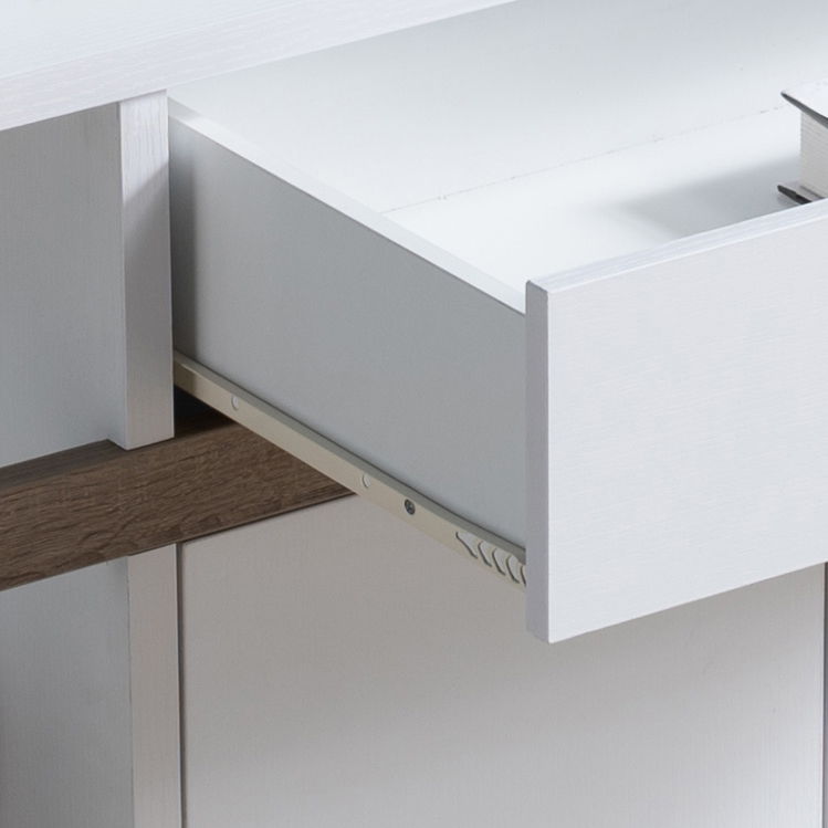 Modernize Kitchen Buffet Organizing Cabinet With 4 Shelves - White / Dark Taupe Home Essentials