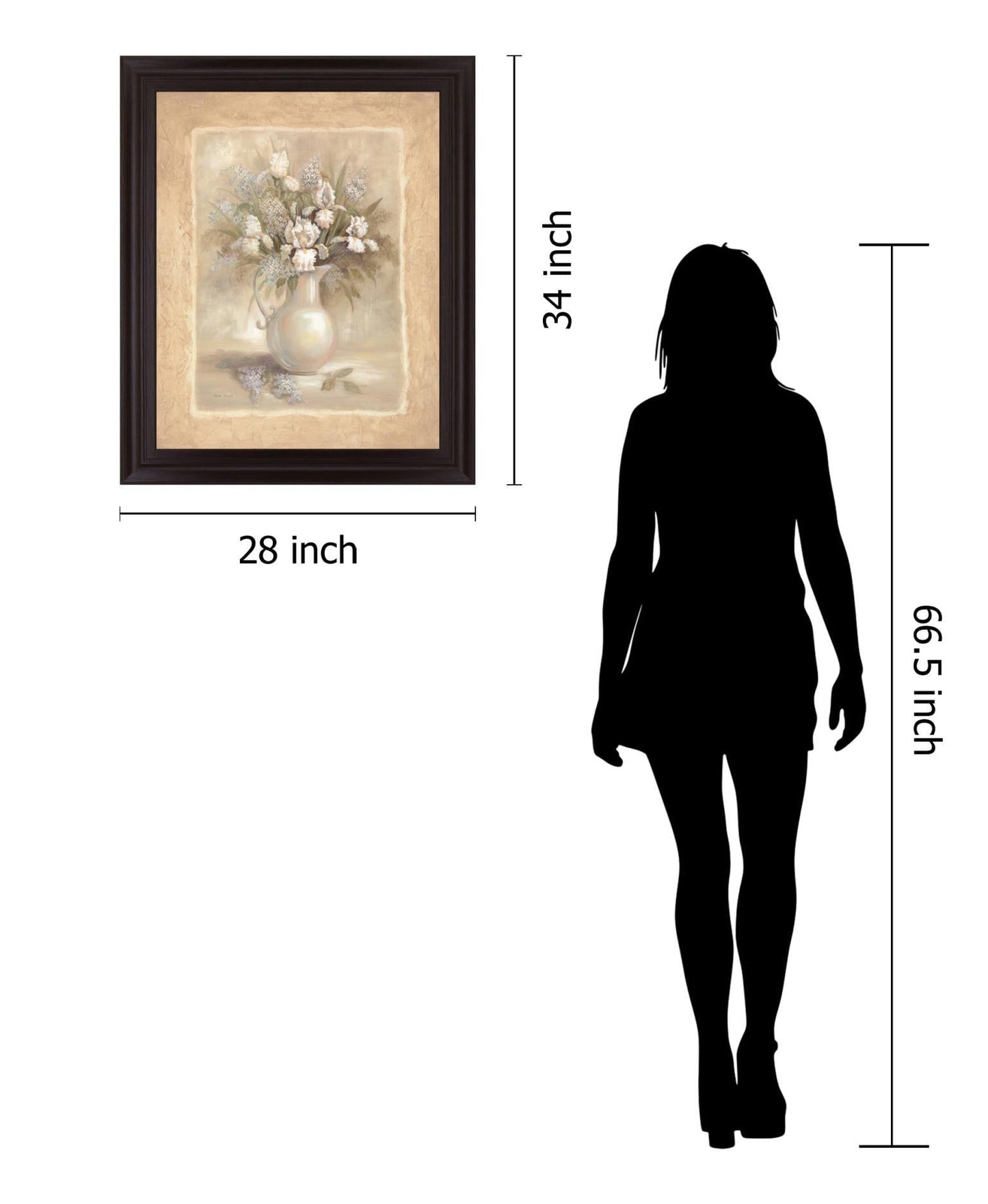 Ivory Blossom Pitcher - 28" x 34" Framed Wall Art Classy Art