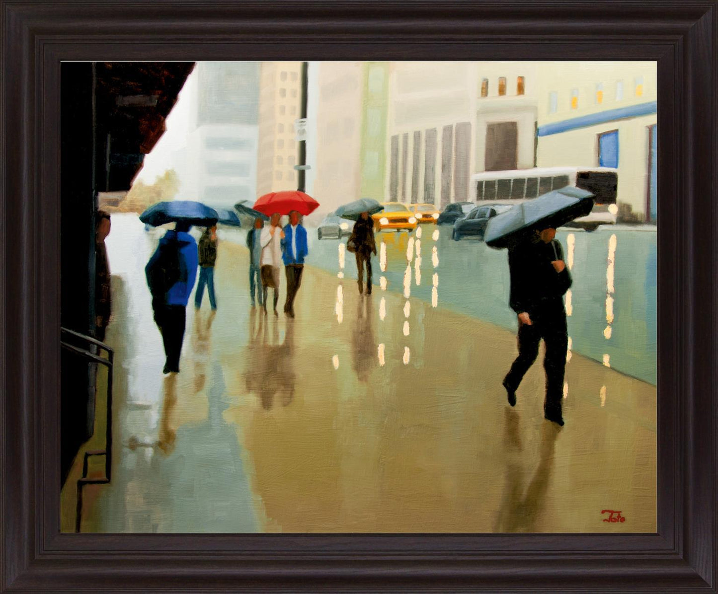 Umbrella Reflections - 28" x 34" Framed Wall Art Classy Art