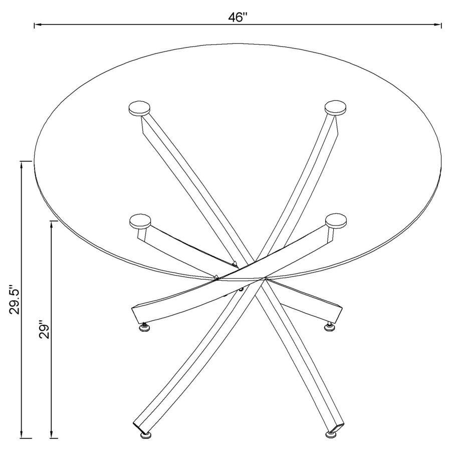Beckham - Round Glass Top Dining Table CoasterEveryday
