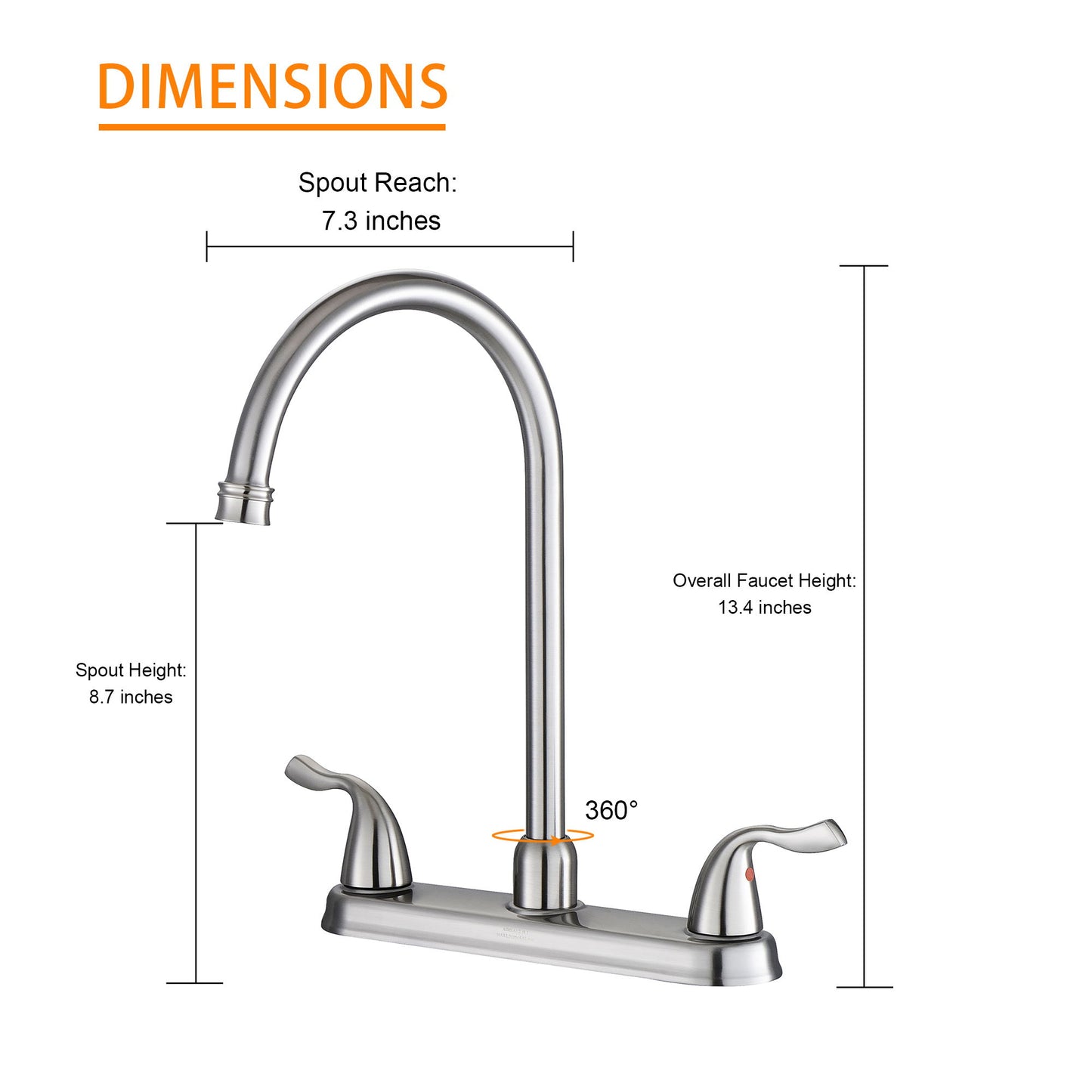 Stainless Steel Kitchen Sink Faucet With 2 Handles, 3 Hole Installation Daily Nest