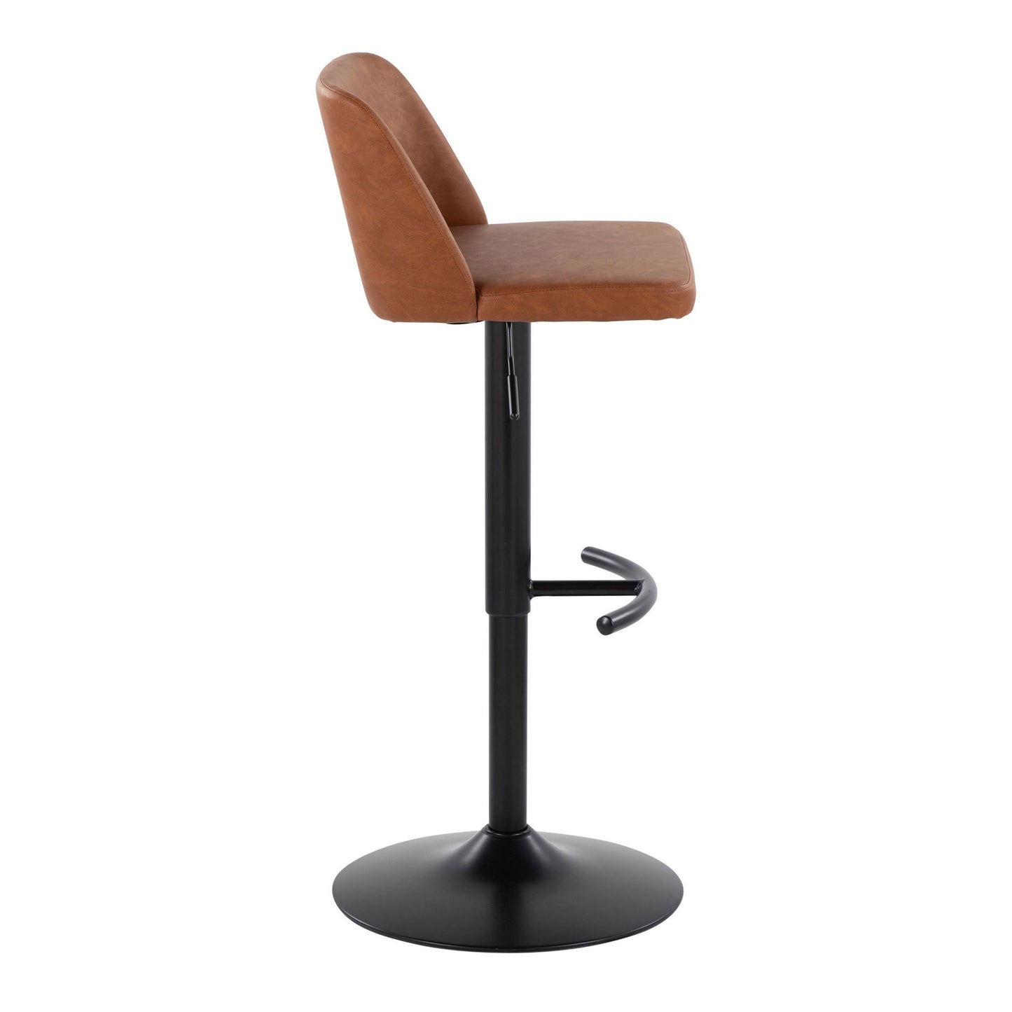 Toriano - Contemporary Adjustable Bar Stool With Rounded T Footrest (Set of 2) Lumi Source