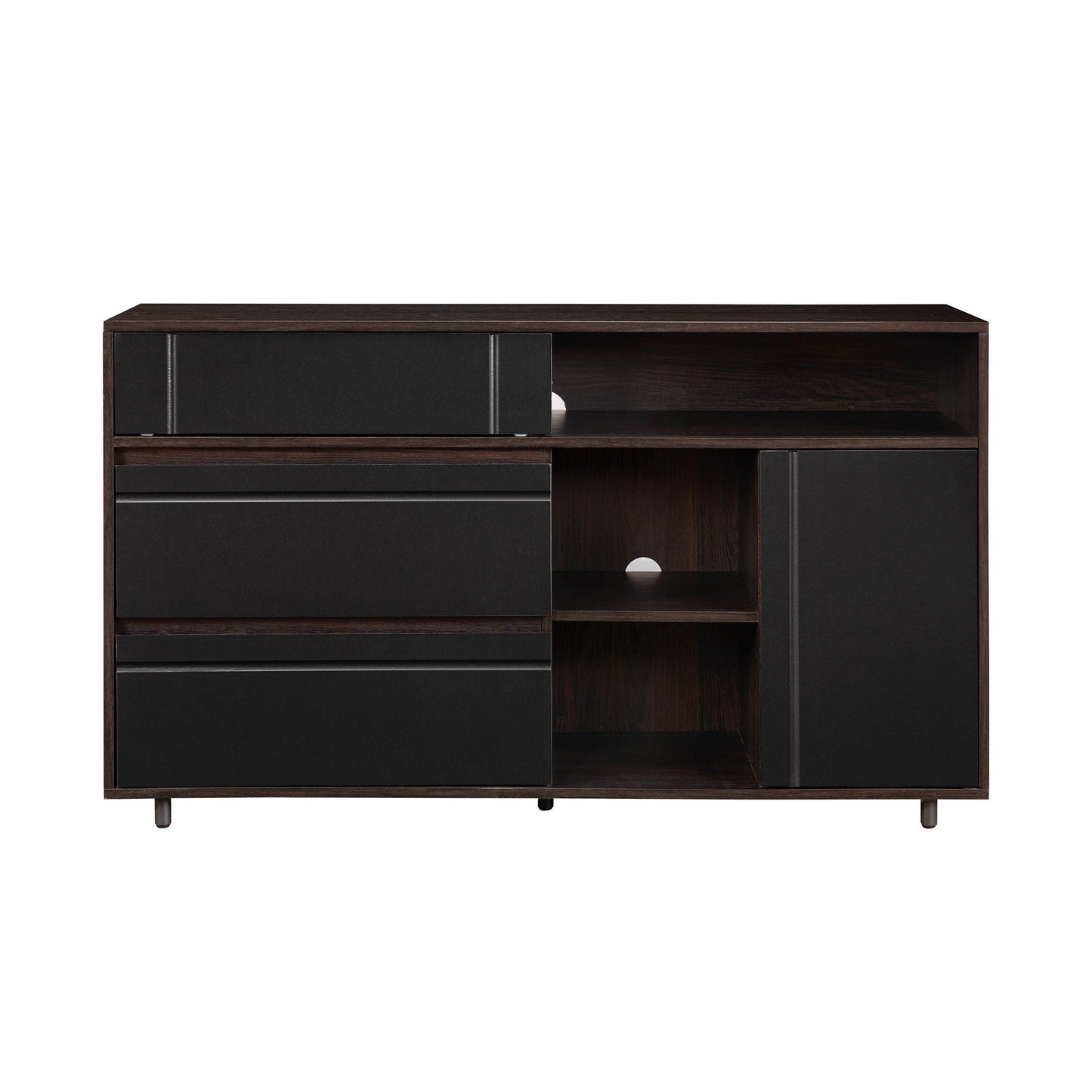 Contemporary Detailed Door Sideboard With Open Storage Walker Edison
