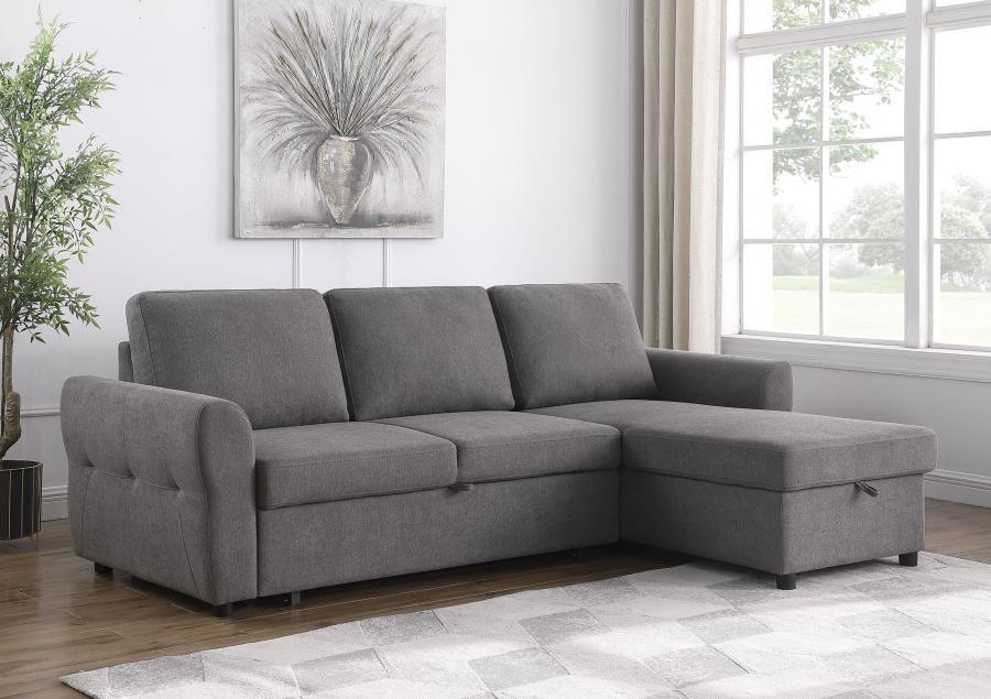 Samantha - Upholstered Storage Sleeper Sectional Sofa Coaster Fine Furniture
