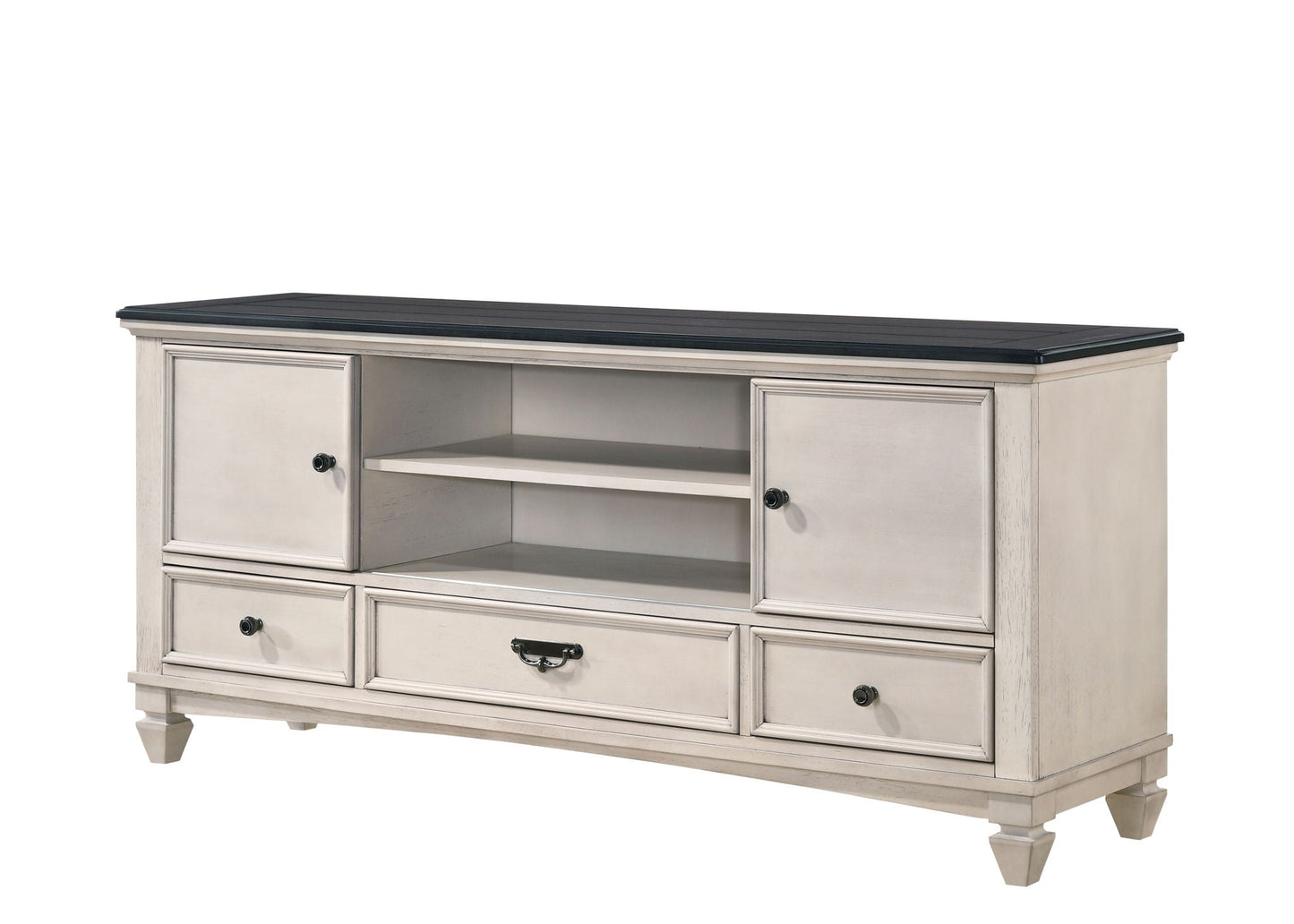 Sawyer - TV Stand - Antique White Crown Mark
