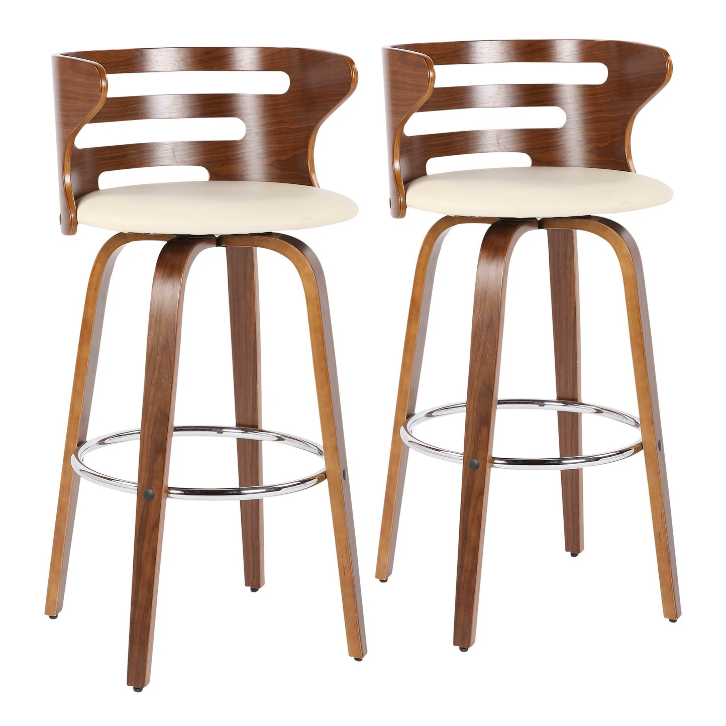 Cosini - Mid Century Modern Fixed Height Barstool With Swivel (Set of 2) Lumi Source