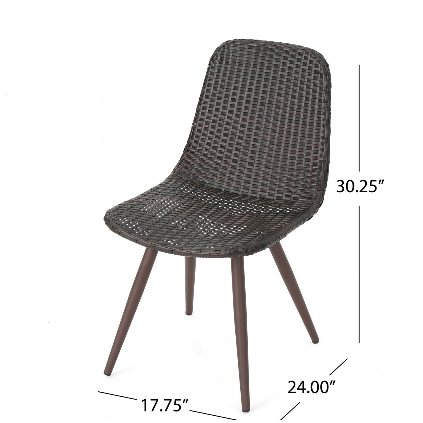 Dreamweaver - Outdoor Dining Chair With Powder Coated Legs (Set of 2) - Brown Noble House