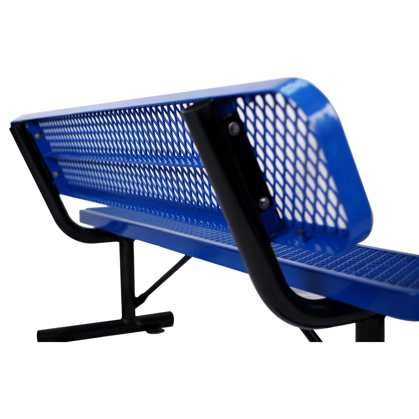 6' Outdoor Steel Bench With Backrest Home Essentials