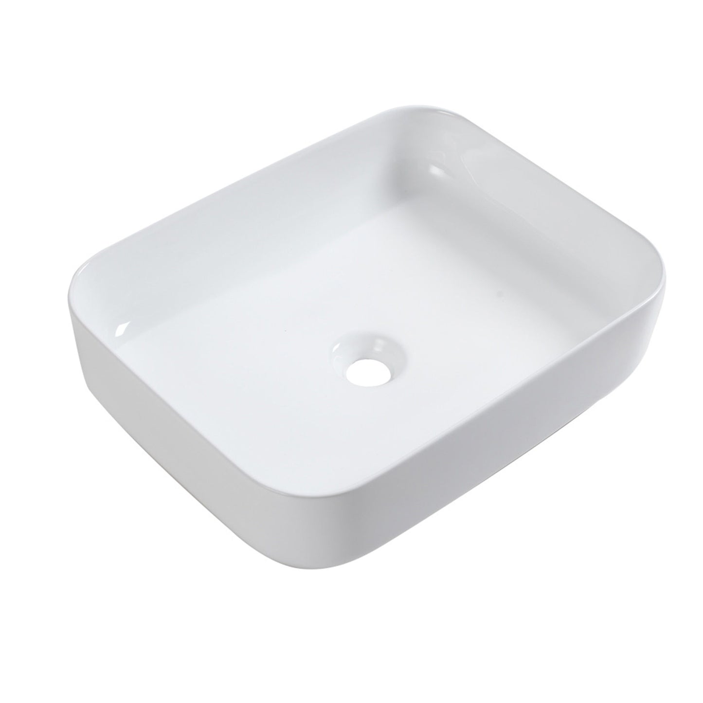 Rectangular Vessel Bathroom Sink, Modern - White Daily Nest