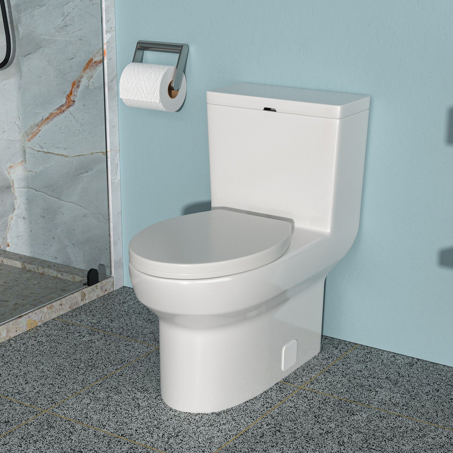 1 Piece Toilet & Soft Closing Seat - White Daily Nest
