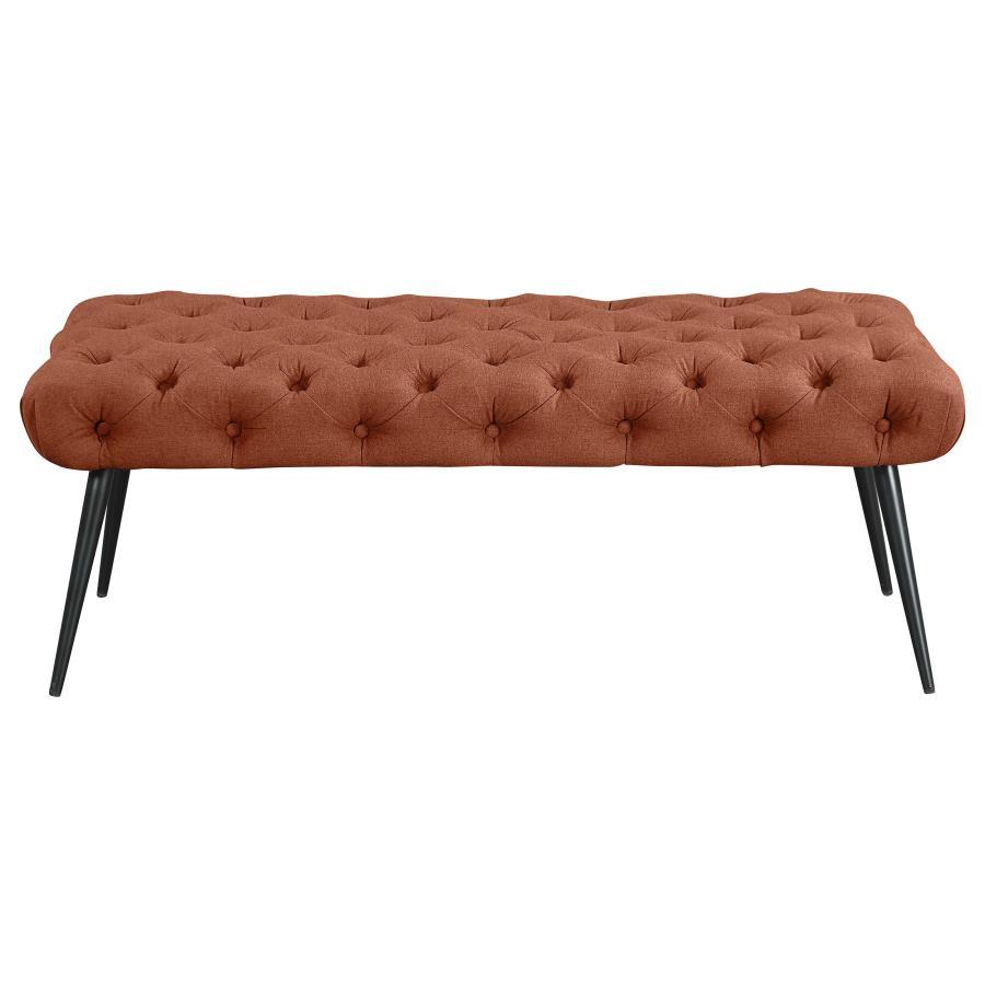 Ella - Upholstered Tufted Bench Metal Legs Coaster Fine Furniture