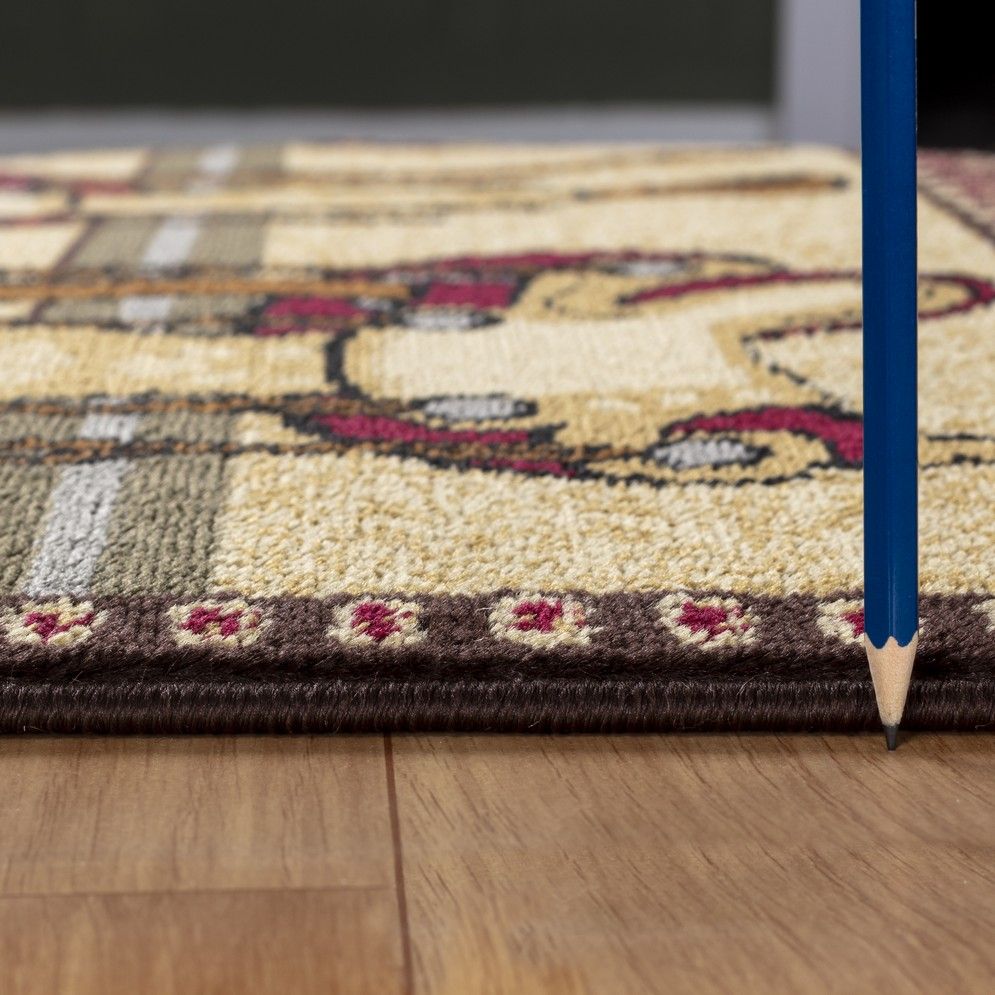 Tribes - 5'3" X 7'3" Southwest Area Rug - Beige - Polypropylene Icona Home Decor