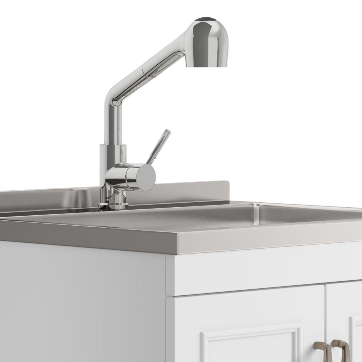 Cardinal - Laundry Cabinet With Faucet And Stainless Steel Sink - White Simpli-Home