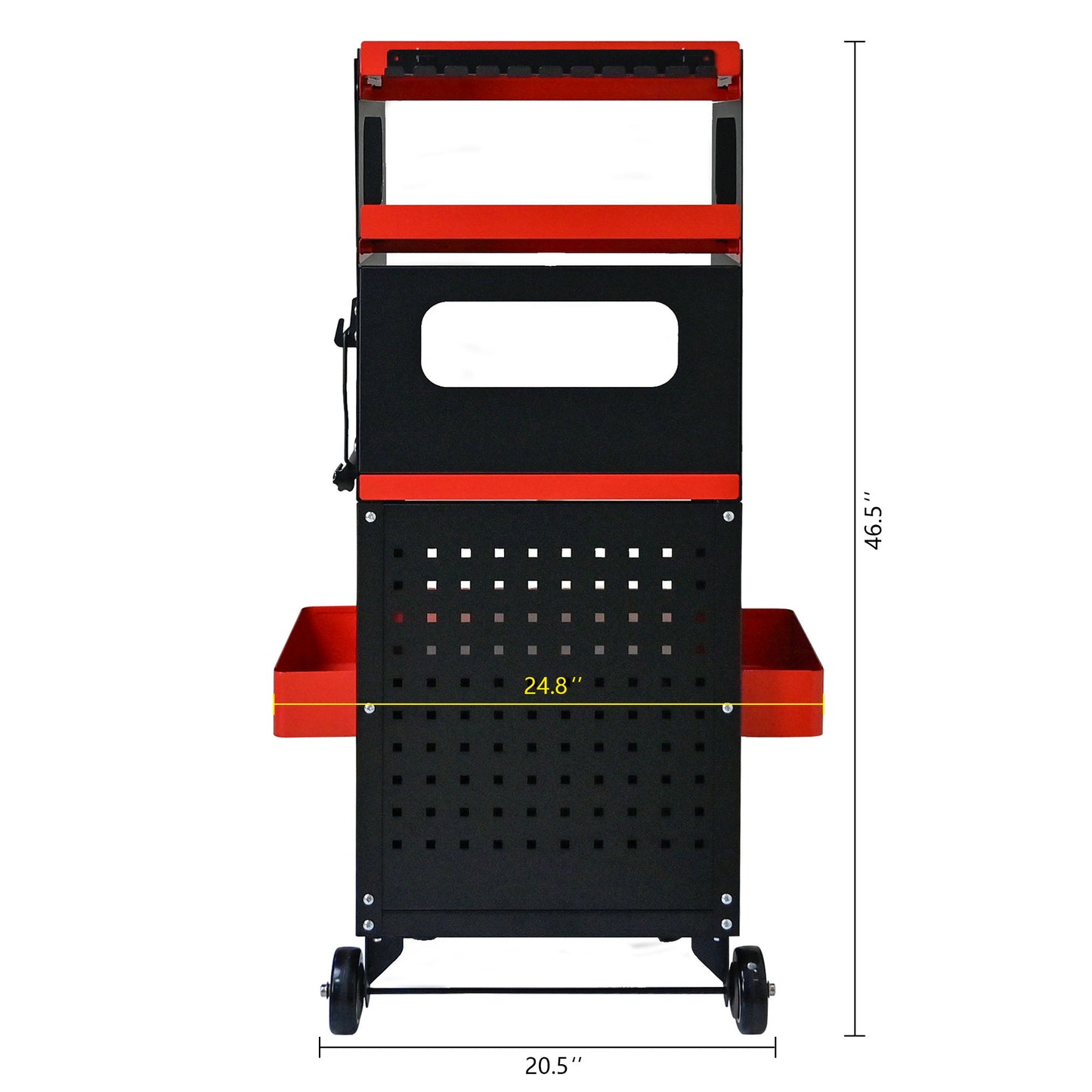 4 Level Multi Purpose Trolley For Diagnostics - Black / Red Daily Nest