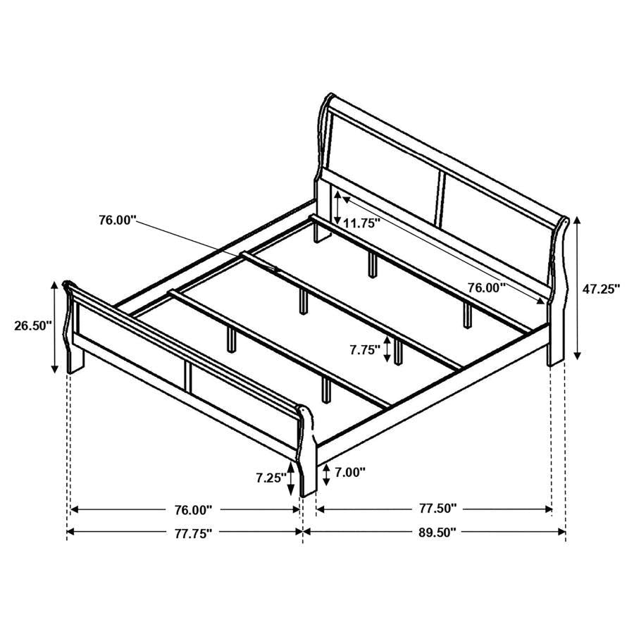 Louis Philippe - Panel Sleigh Bed CoasterEveryday