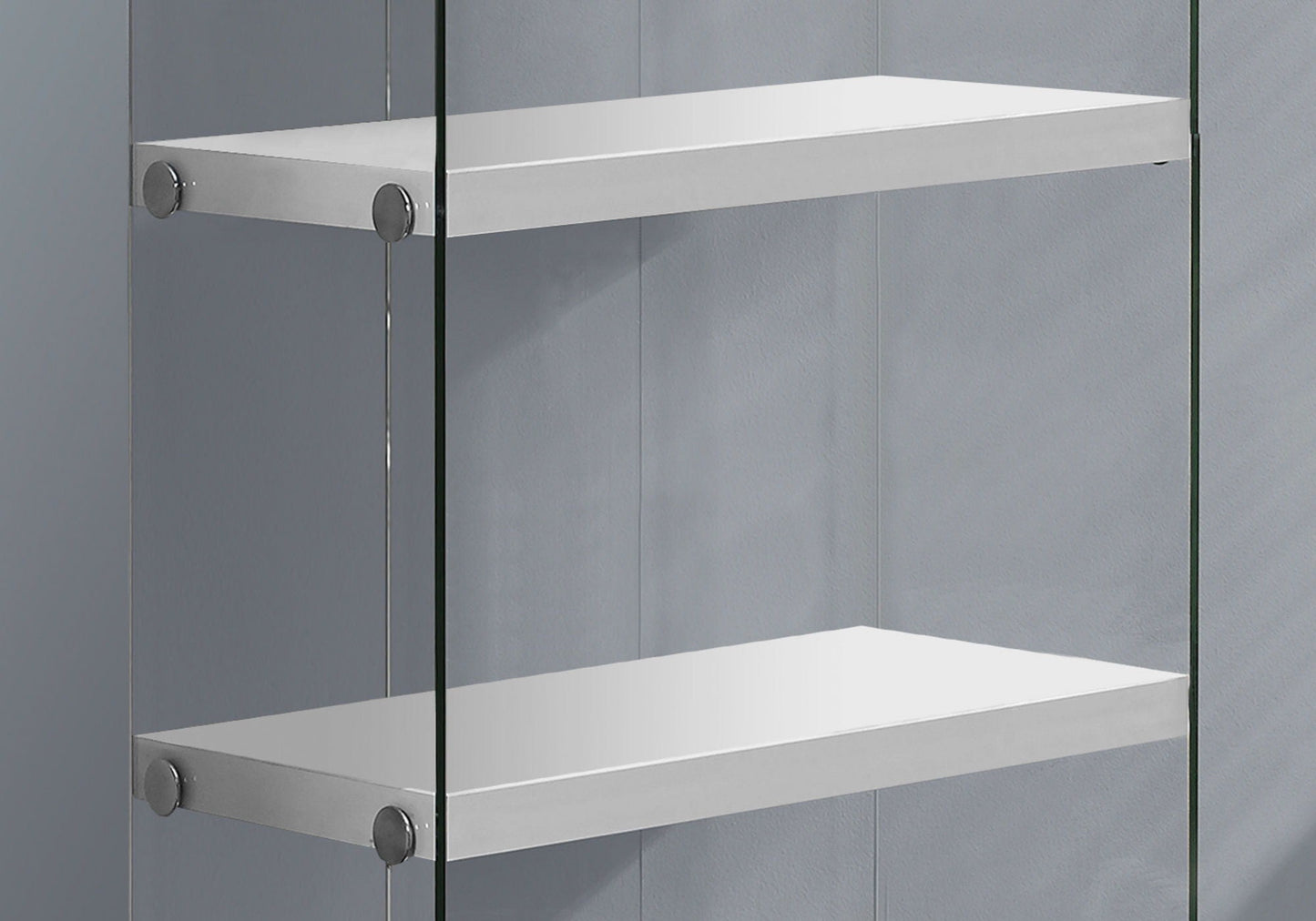 Bookshelf, Bookcase, Etagere, 5 Tier, Glossy Clear Tempered Glass - White 8th Street