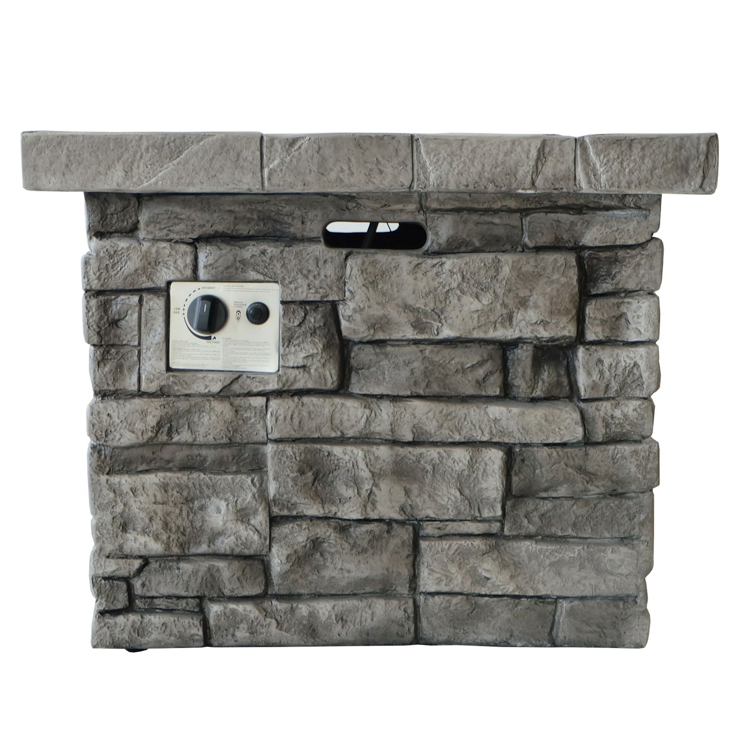 Outdoor Square Propane Fire Pit 40, 000 Btu - Gray Noble House