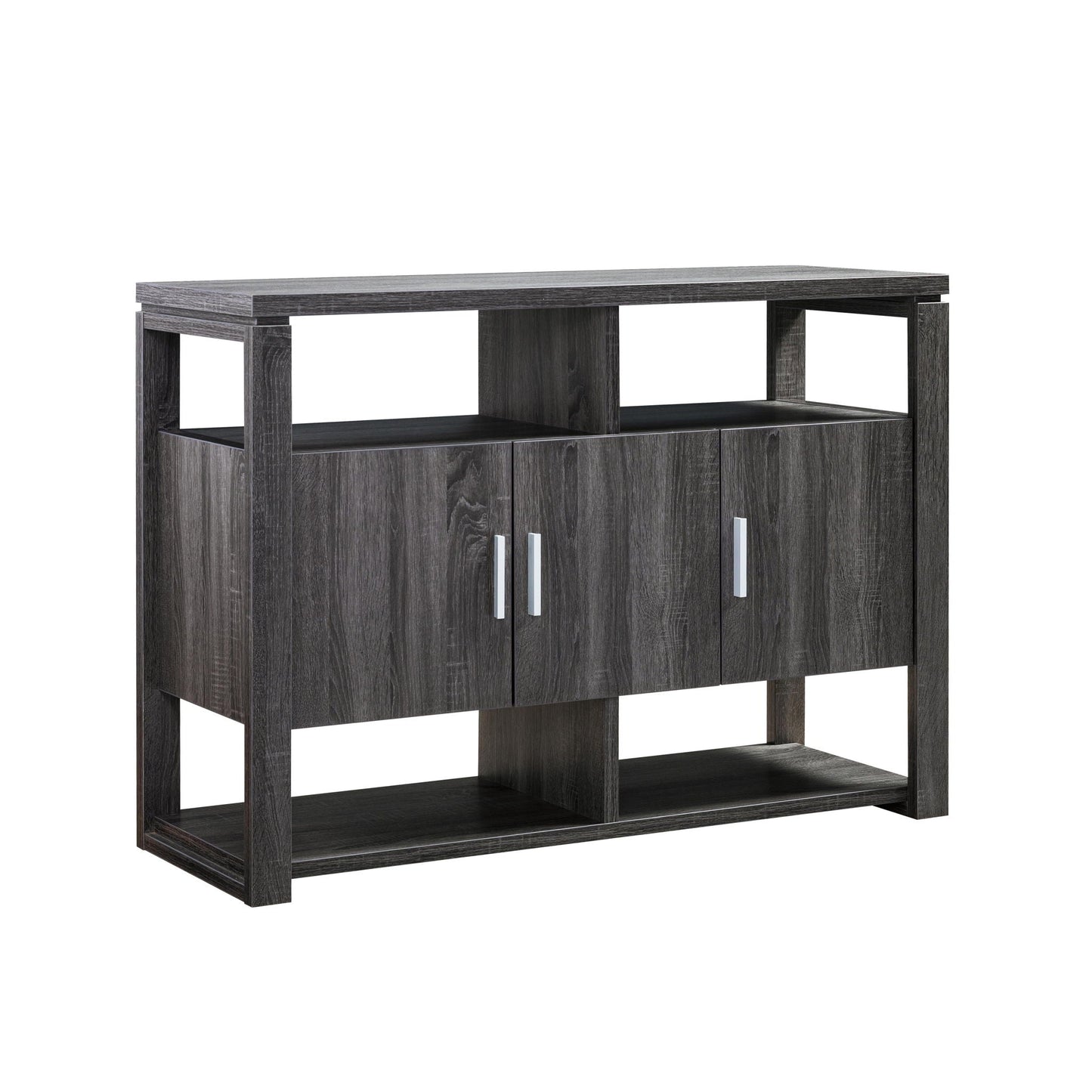 Buffet Kitchen Cabinet, Display Cabinet With Multi - Shelving - Distressed Gray Home Essentials