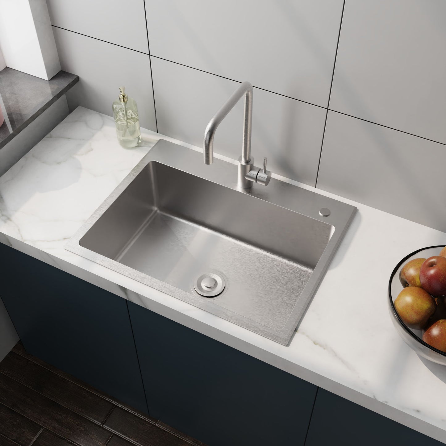 24" Stainless Steel Washing Sink With Faucet Hoses And Drain Head Only (Update) - Silver Daily Nest