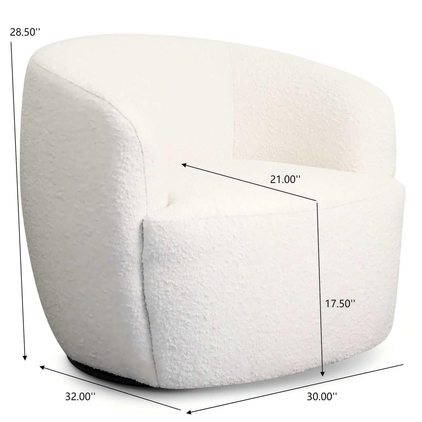 Mina - Swivel Chair - White Ashcroft Furniture