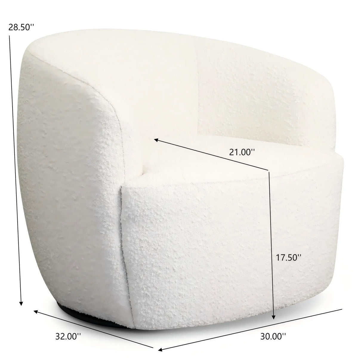 Mina - Swivel Chair - White Ashcroft Furniture
