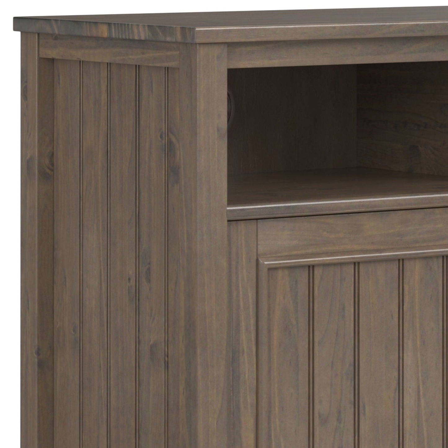 Lev - Medium Storage Cabinet - Smoky Brown Simpli-Home