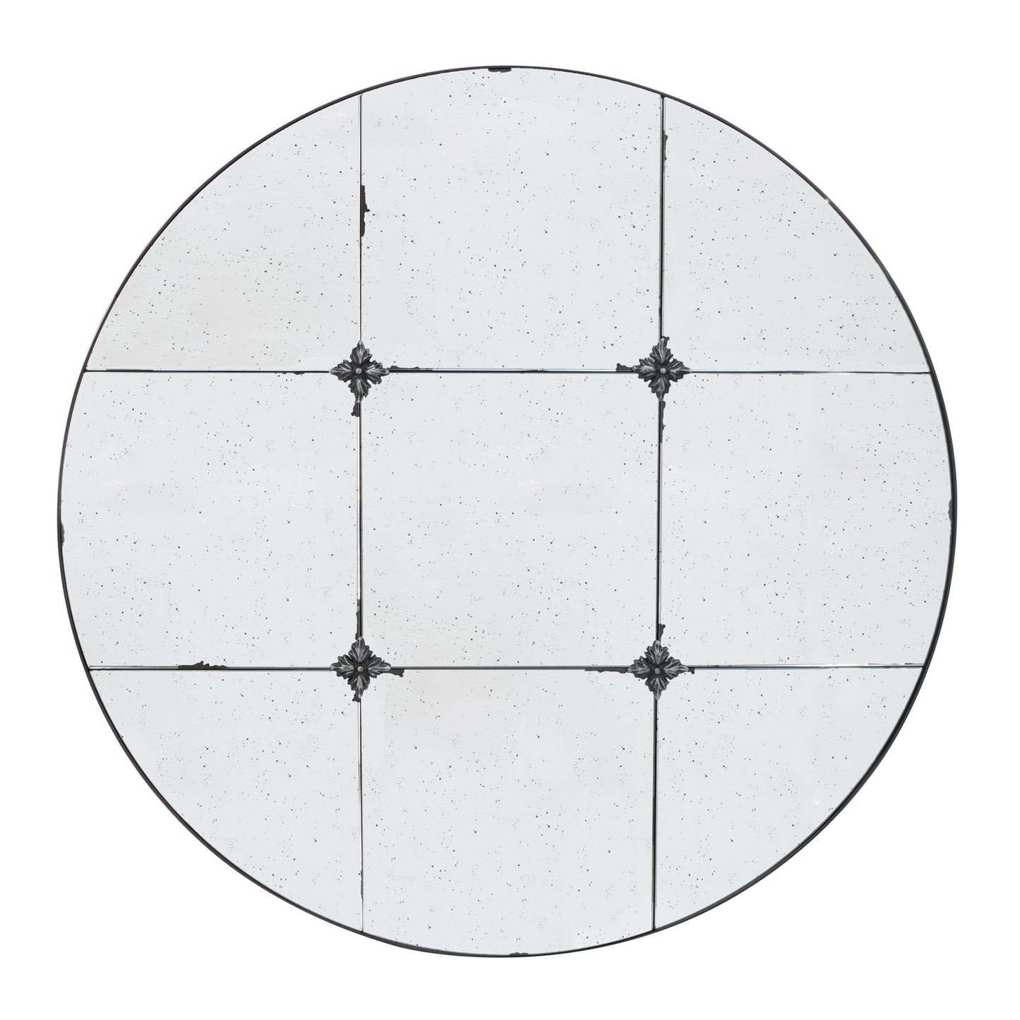 Traditional Decor Style Round Antique Glass Wall Mirror, Wall Decor For For Bathroom Entryway Console Lean Against Wall - Black Daily Nest