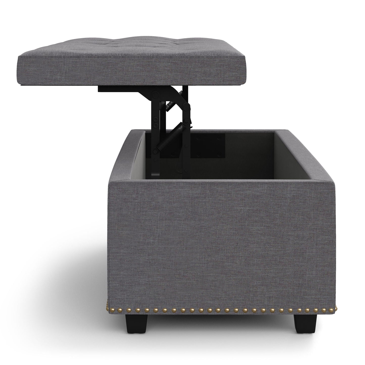 Hamilton - Upholstered Lift Top Rectangular Storage Ottoman Simpli-Home