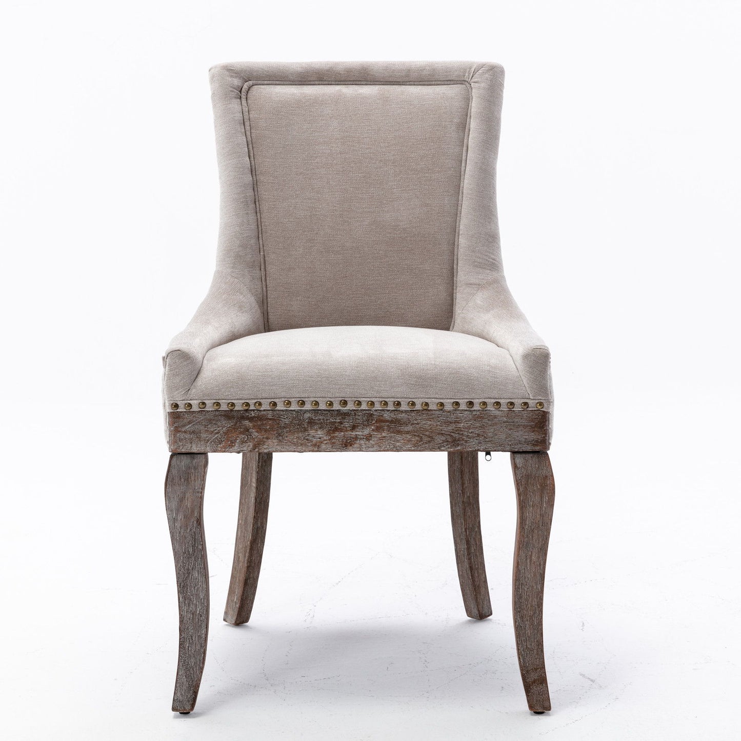Ultra Side Dining Chair,Thickened Fabric Chairs With Neutrally Toned Solid Wood Legs, Bronze Nail Head (Set of 2) Home Essentials