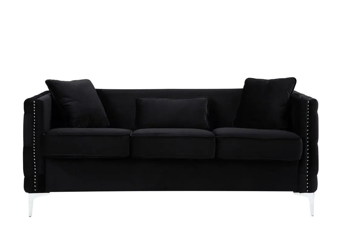 Bayberry - Velvet Sofa With 3 Pillows Lilola Home