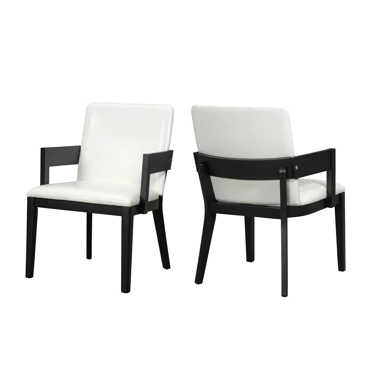 Modern Glossy Dining Chairs (Set of 2), Elegant Upholstery And Ergonomic Design - Black White Hearth and Haven