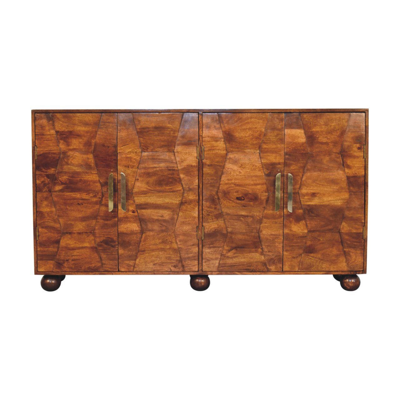 Wavecrest Cabinet, 4 Shelves - Chestnut Artisan Furniture